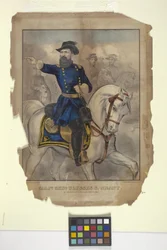 Major General U. S. Grant (litografia colorida à mão)
