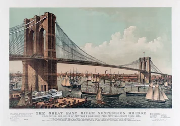The Brooklyn Bridge by Currier & Ives, c.1892 (chromocolour litho)