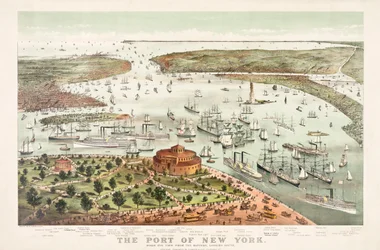 The Port of New York por Currier & Ives