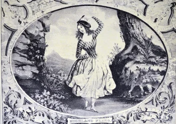 Currier & Ives Ilustração do século XIX. Fling das Terras Altas