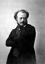 O escultor francês Auguste Preault, fotografado por Nadar, c.1854