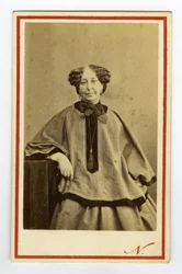 Retrato do escritor George Sand (1804-1876) (Aurore Dupin), Baronesa Dudevant. Cartão de visita
