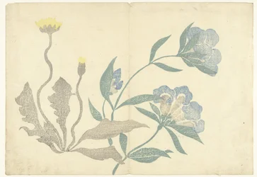 Dente-de-leão e flores azuis
Imprimir álbum de Korin (título da série)
Korin gafu (título da série)