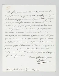 Carta assinada de Napoleão ao seu enteado, o príncipe Eugène de Beauharnais Napoleon