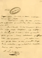Carta de Napoleão a Le Saucquer, secretário de guerra, 3 de junho de 1791, 1921.