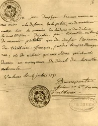 Juramento constitucional de Napoleão, 6 de julho de 1791, 1921.