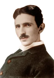 Retrato de Nikola Tesla (1856-1943) (Nikolaj) - engenheiro, físico e inventor sérvio nascido na Croácia - fotografia de Napoleon Sarony (1821-1896), 1890