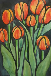 Tulipas laranja vivo