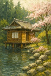 Jardim japonês tranquilo