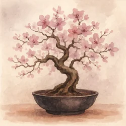 Bonsai de cerejeira rosa