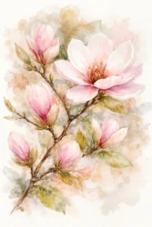 Flores de magnólia rosa