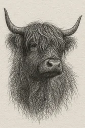 Touro das Highlands peludo