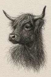 Vaca das Highlands peluda