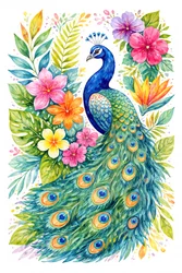 Florescência de pavão vibrante