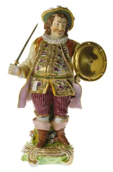 Figura de cerâmica de porcelana inglesa do século XVIII do ator David Garrick