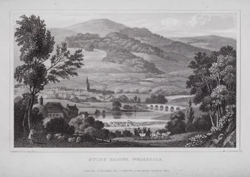 Ponte Otley, Wharfdale (gravura)