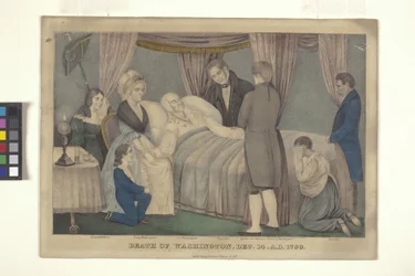 Morte de Washington (litografia colorida à mão)