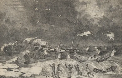 Terrível naufrágio do México em Hempstead Beach, 2 de janeiro de 1837, 1848-56.