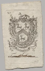 Bookplate: Brasão de armas com Francis Dana inscrito