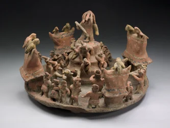Modelo que descreve um centro ritual, AD 100-800 (cerâmica e pigmento)