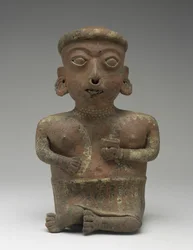 Figura Feminina, Parte de Casal Sentado, 300 AC-AD 300 (faiança com barbotina)