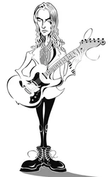 Aimee Mann - caricatura - cantor, compositor e baixista americano, nascido em 1960