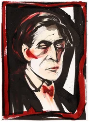 Alban Berg, 2025 (tinta sobre papel de aguarela)