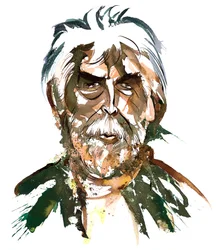 Sir Harrison Birtwistle - caricatura em cores