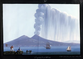 Nápoles: Vesúvio em erupção, 26 de outubro de 1822 (guache)