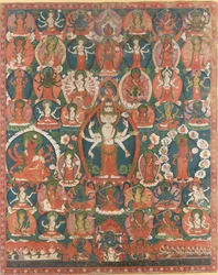 Um Paubha de Avalokiteshvara de onze cabeças