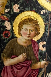 A Virgem Maria, São João e dois anjos adorando o Menino Jesus
