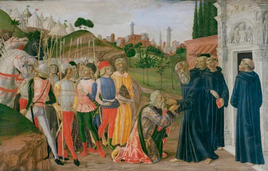Cena da vida de São Bernardino (têmpera sobre madeira)