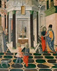 Cena da vida de São Bernardo de Siena (têmpera sobre madeira)