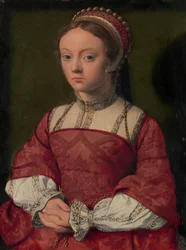 Retrato de uma jovem mulher.