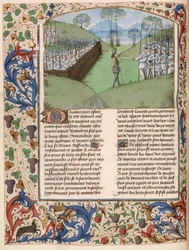 MS Royal 15 E.IV fol.231v A paliçada saxã na Batalha de Hastings (1066) de 