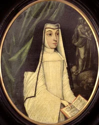 Mary Barbara Huddleston (1708-1787), no hábito de uma freira da ordem das Canonistas Agostinianas no Convento Inglês em Bruges, c.1727