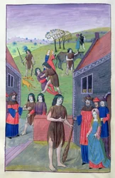 Ms 324 f.91 v. Hercules luta contra Achelous e pega o touro pelo chifre, 1479