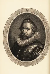 Retrato de Abraham Bloemaert, pintor e gravador holandês, gravador e gravador, Haarlem Mannerist