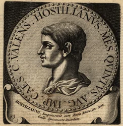 Retrato do Imperador Romano Hostilian.