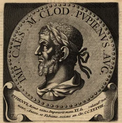 Retrato do Imperador Romano Pupienus.