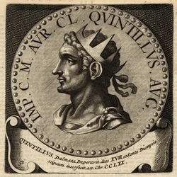 Retrato do Imperador Romano Quintillus.