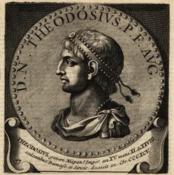 Retrato do Imperador Romano Theodosius I.