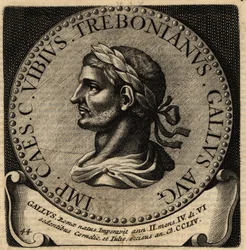 Retrato do Imperador Romano Trebonianus Gallus.