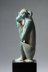 Amuleto de um macaco, 18a-19a dinastia, 1540-1186 (faiança) (veja também 270369)