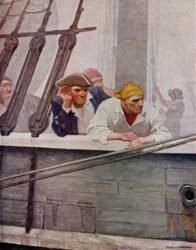 Ilustração para Kidnapped by Robert Louis Stevenson (cor litho)