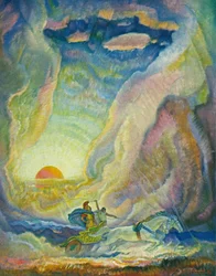 Telemachus na carruagem de Nestor
