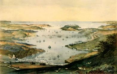 Porto de Falmouth, c1840, 1942.