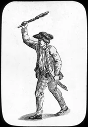 Marinheiro britânico empunhando um clube, 1779