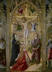 Crucificação. 1480. (têmpera e ouro sobre painel)