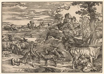 Paisagem com uma leiteira, c. 1525.